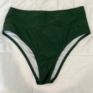 Dark Green High-Waisted Bikini Bottom